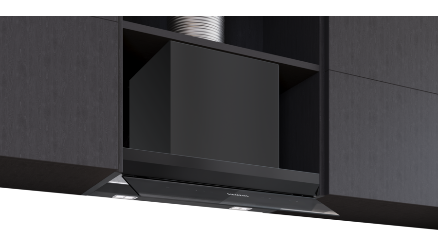 iQ500 Tam entegre davlumbaz 60 cm Siyah Cam, Mat siyah